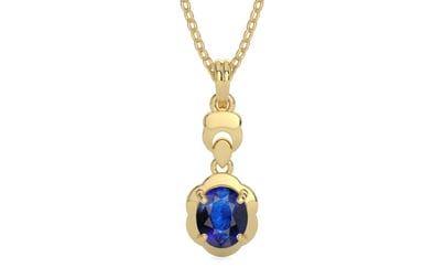Ashtadhatu Thailand Blue Sapphire Pendant Rare Quality (P6)