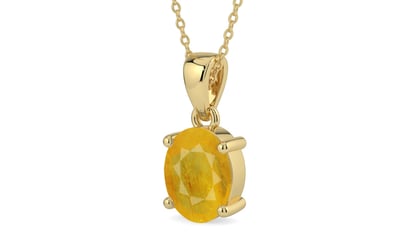 Ashtadhatu Thailand Yellow Sapphire Pendant Fine Quality (P10)
