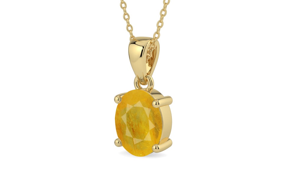 Ashtadhatu Thailand Yellow Sapphire Pendant Fine Quality (P10)