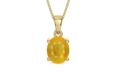 Ashtadhatu Thailand Yellow Sapphire Pendant Fine Quality (P10)