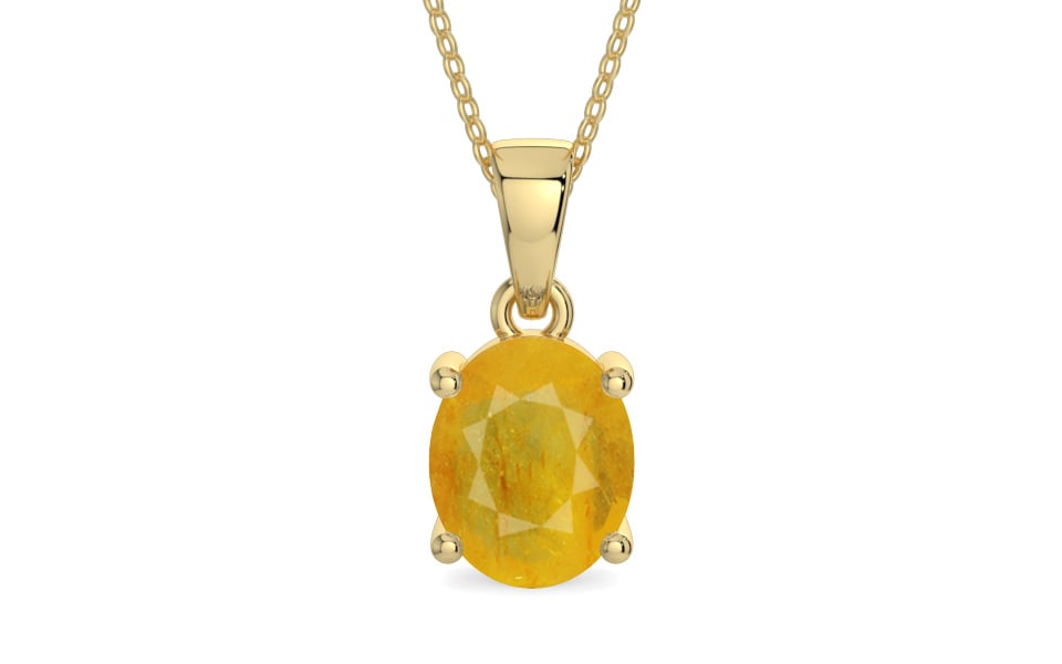 Ashtadhatu Thailand Yellow Sapphire Pendant Fine Quality (P10)