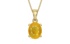 Ashtadhatu Thailand Yellow Sapphire Pendant Fine Quality (P10)