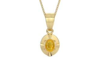 Ashtadhatu Thailand Yellow Sapphire Pendant Fine Quality (P11)