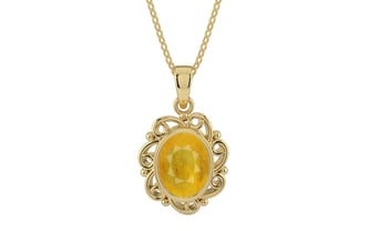 Ashtadhatu Thailand Yellow Sapphire Pendant Fine Quality (P5)