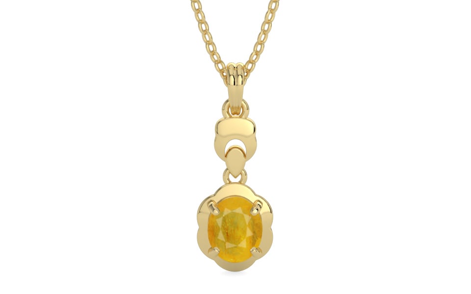 Ashtadhatu Thailand Yellow Sapphire Pendant Fine Quality (P6)