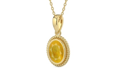 Ashtadhatu Thailand Yellow Sapphire Pendant Fine Quality (P7)