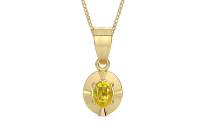 Ashtadhatu Thailand Yellow Sapphire Pendant Limited Quality (P11)