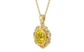 Ashtadhatu Thailand Yellow Sapphire Pendant Limited Quality (P5)