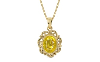Ashtadhatu Thailand Yellow Sapphire Pendant Limited Quality (P5)