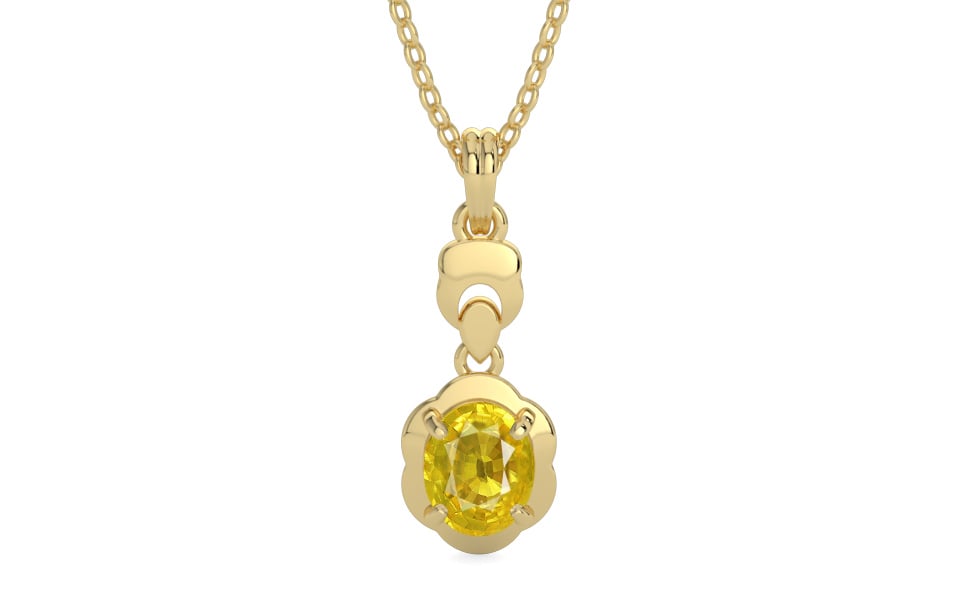Ashtadhatu Thailand Yellow Sapphire Pendant Limited Quality (P6)