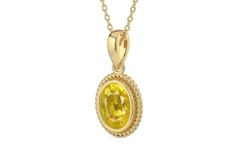 Ashtadhatu Thailand Yellow Sapphire Pendant Limited Quality (P7)