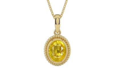 Ashtadhatu Thailand Yellow Sapphire Pendant Limited Quality (P7)