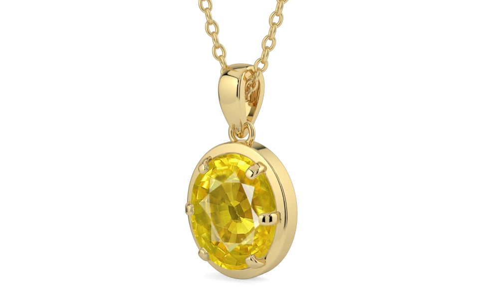 Ashtadhatu Thailand Yellow Sapphire Pendant Limited Quality (P8)