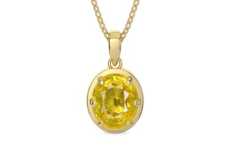 Ashtadhatu Thailand Yellow Sapphire Pendant Limited Quality (P8)
