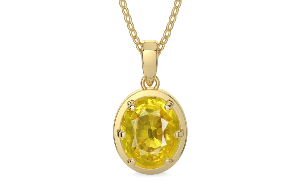 Ashtadhatu Thailand Yellow Sapphire Pendant Limited Quality (P8)