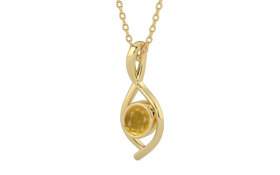 Ashtadhatu Thailand Yellow Sapphire Pendant Prime Quality (P1)