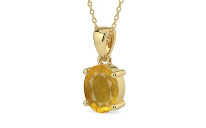 Ashtadhatu Thailand Yellow Sapphire Pendant Prime Quality (P10)