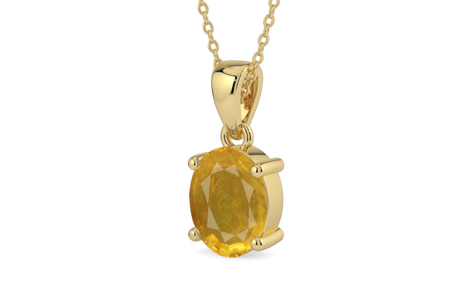 Ashtadhatu Thailand Yellow Sapphire Pendant Prime Quality (P10)