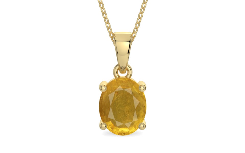 Ashtadhatu Thailand Yellow Sapphire Pendant Prime Quality (P10)