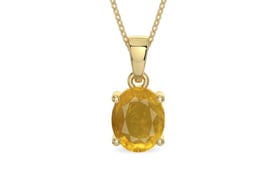 Ashtadhatu Thailand Yellow Sapphire Pendant Prime Quality (P10)