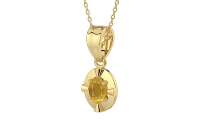 Ashtadhatu Thailand Yellow Sapphire Pendant Prime Quality (P11)