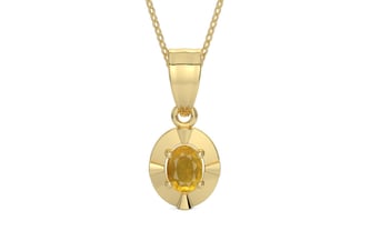 Ashtadhatu Thailand Yellow Sapphire Pendant Prime Quality (P11)