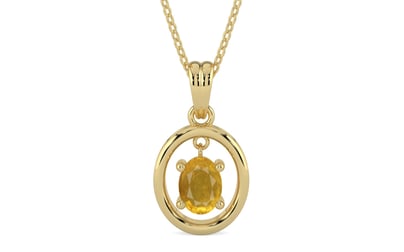 Ashtadhatu Thailand Yellow Sapphire Pendant Prime Quality (P2)