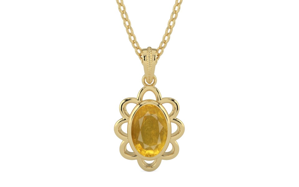 Ashtadhatu Thailand Yellow Sapphire Pendant Prime Quality (P3)