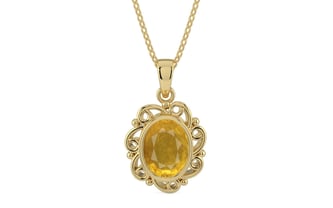 Ashtadhatu Thailand Yellow Sapphire Pendant Prime Quality (P5)