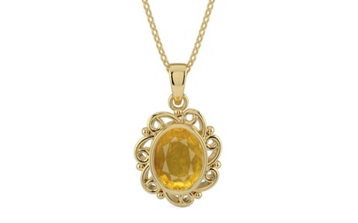 Ashtadhatu Thailand Yellow Sapphire Pendant Prime Quality (P5)