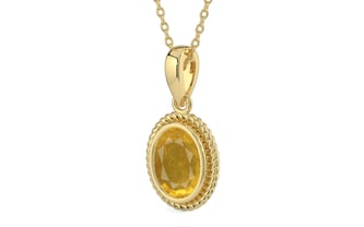 Ashtadhatu Thailand Yellow Sapphire Pendant Prime Quality (P7)