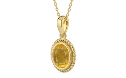 Ashtadhatu Thailand Yellow Sapphire Pendant Prime Quality (P7)