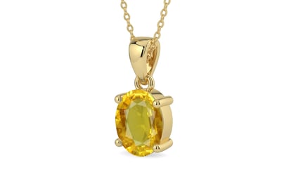 Ashtadhatu Thailand Yellow Sapphire Pendant Rare Quality (P10)