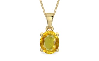 Ashtadhatu Thailand Yellow Sapphire Pendant Rare Quality (P10)