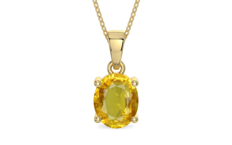 Ashtadhatu Thailand Yellow Sapphire Pendant Rare Quality (P10)