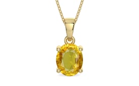 Ashtadhatu Thailand Yellow Sapphire Pendant Rare Quality (P10)