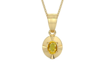 Ashtadhatu Thailand Yellow Sapphire Pendant Rare Quality (P11)