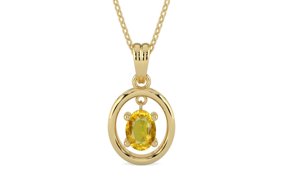 Ashtadhatu Thailand Yellow Sapphire Pendant Rare Quality (P2)