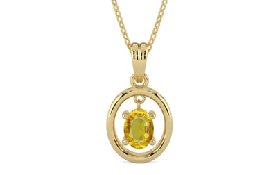 Ashtadhatu Thailand Yellow Sapphire Pendant Rare Quality (P2)