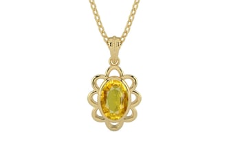 Ashtadhatu Thailand Yellow Sapphire Pendant Rare Quality (P3)