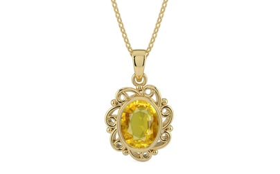 Ashtadhatu Thailand Yellow Sapphire Pendant Rare Quality (P5)