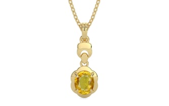 Ashtadhatu Thailand Yellow Sapphire Pendant Rare Quality (P6)