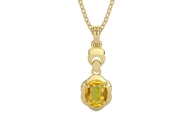 Ashtadhatu Thailand Yellow Sapphire Pendant Rare Quality (P6)