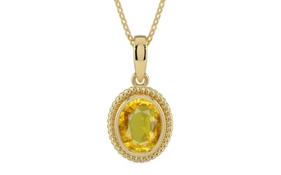 Ashtadhatu Thailand Yellow Sapphire Pendant Rare Quality (P7)