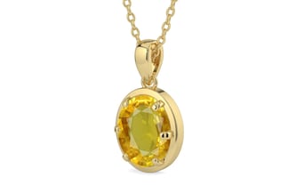 Ashtadhatu Thailand Yellow Sapphire Pendant Rare Quality (P8)