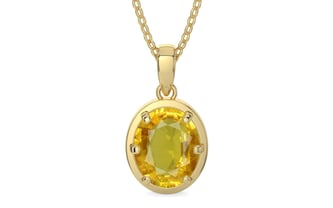 Ashtadhatu Thailand Yellow Sapphire Pendant Rare Quality (P8)