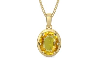 Ashtadhatu Thailand Yellow Sapphire Pendant Rare Quality (P8)