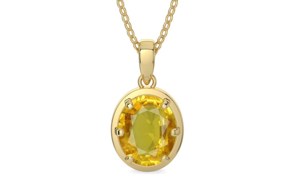 Ashtadhatu Thailand Yellow Sapphire Pendant Rare Quality (P8)