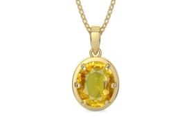 Ashtadhatu Thailand Yellow Sapphire Pendant Rare Quality (P8)