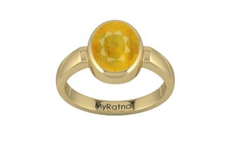 Ashtadhatu Thailand Yellow Sapphire Ring Fine Quality (R6)